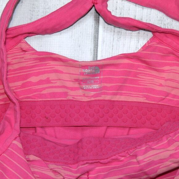 The North Face Tankini Top Womens XL Pink Yellow Striped Racerback - Picture 3 of 5
